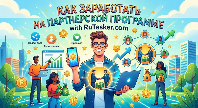 Как заработать на партнерской программе RuTasker.com