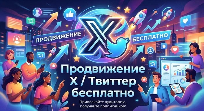 Продвижение X / Твиттер бесплатно