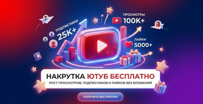 Бесплатное продвижение в Ютубе